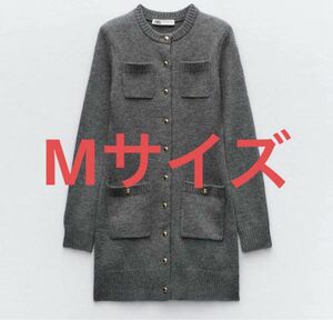 ZARA ポケットショートニットワンピース ニットカーディガン