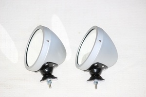  new goods Rover Mini Ray yacht type racing mirror old car aluminium silver clear Flat lens 2 piece set CMR-50A