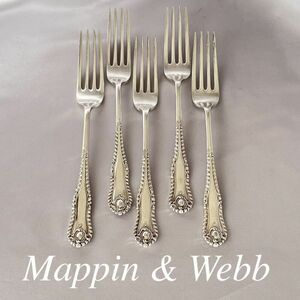 【Mappin & Webb】デザートフォーク 5本【シルバープレート】　マッピンアンドウェッブ