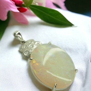  huge natural opal diamond pendant top Pt900so-ting can equipped 