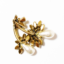 Vintage　WEISS　1950′s　green rhinetone×baroque pearlstyle　brooch_画像9