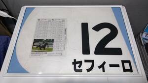 M47 【JRA レース実使用 ゼッケン】 セフィーロ 12番 2014年05月04日 京都3R 写真 冊子付 横約70㎝×縦約50㎝ 当時物/競馬/