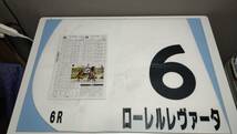 M50 【JRA レース実使用 ゼッケン】 ローレルレヴァータ 6番 2010年01月11日 京都6R 写真 冊子付 横約70㎝×縦約50㎝ 当時物/競馬/_画像2