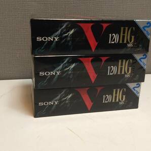 ｍ68⑤ 【新品】未開封 SONY VHS ビデオテープ T-120 3セット 計6本 まとめ売り ダビング/上書き/録画/ドラマ/映画/レトロの画像5