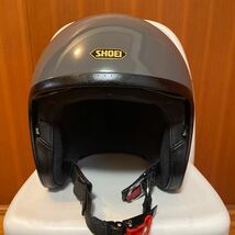 USED良品 SHOEI J.O ジェットヘルメット XL グレー（艶あり） ビッグサイズ ワンタッチロック、スモークシールド付き_画像2