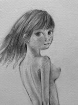 裸婦像美人画鉛筆画_画像1