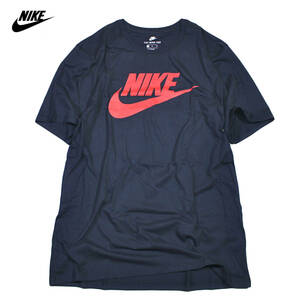 【新品】ナイキ ICON 半袖 Tシャツ【475：紺】L ビッグ スウッシュ スウォッシュ ロゴ トレーニング ジム NIKE