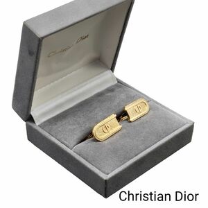 【美品】Christian Dior カフリンクス CDロゴ ゴールド