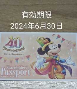 株主優待パスポート　1枚　ディズニーランド ディズニーシー　有効期限2024年6月30日