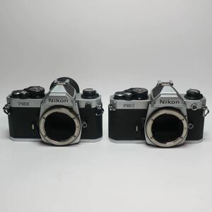 17) ニコン Nikon FM2 ボディ シルバー MF 一眼レフ フィルムカメラ 2台セット