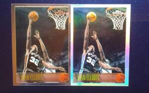 1996 topps Chrome SAN ANTONIO SPURS 【SEAN ELLIOTT】 レギュラーカード #107 リフラクター & レギュラーカード