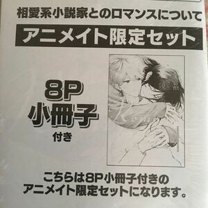 新品 新刊『相愛系小説家とのロマンスについて』楢島さち ディアプラス　アニメイト限定セット　小冊子　ペーパー　ボーイズラブ　特典