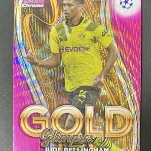 Jude Bellingham, Borussia Dortmund Glimpses of Gold Pink Wave Refractors /150 2022-23 Topps Stadium Club Chrome UEFA soccerの画像1