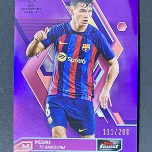 【カラーマッチ】Pedri, FC Barcelona Purple Refractors /299 2022-23 Topps Finest UEFA Club Competitions soccerの画像1