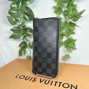 1円 LOUIS VUITTON ルイヴィトン ダミエ グラフィット ポルトフォイユ　ヴァスコ　ジッピーウォレット　長財布　N61653 シリアル SP2107