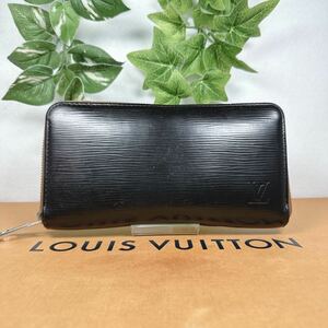 1円 ルイヴィトン LOUIS VUITTON エピ ジッピー ラウンドファスナー 長財布 シリアル CA0076 ブラック×ブラウン 男女兼用