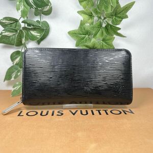 1円 ルイヴィトン LOUIS VUITTON エレクトリックエピ ジッピー ラウンドファスナー 長財布 シリアル CA4089 ブラック 男女兼用 M6007N