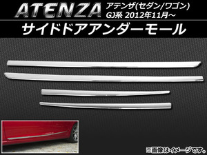 サイドドアアンダーモール マツダ アテンザ(セダン/ワゴン) GJ系 2012年11月～ ABS樹脂 APSINA-ATENZA022 入数：1セット(4個)