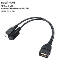 AP OTGケーブル ブラック USB2.0(メス)-MicroUSB(オス/メス) Y字 AP-UJ0520_画像1