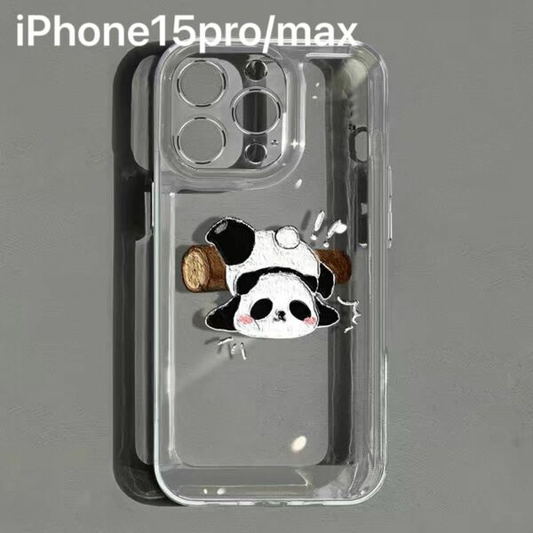 iPhone15pro/max iPhoneケース 透明クリア　透明ブラック
