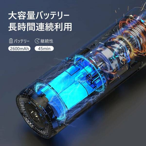 乾湿両用のパワフルコンパクトコードレス掃除機 LEDライト付き