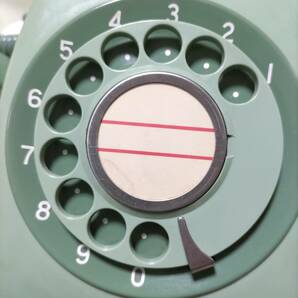 昭和レトロ ダイヤル式電話機 緑 日本電信電話公社 600−A2の画像3