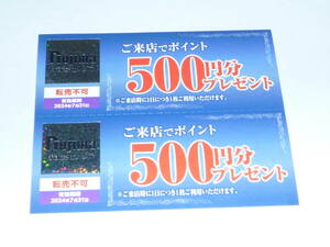 ノジマ 株主優待券 来店ポイント 12枚 6000円分