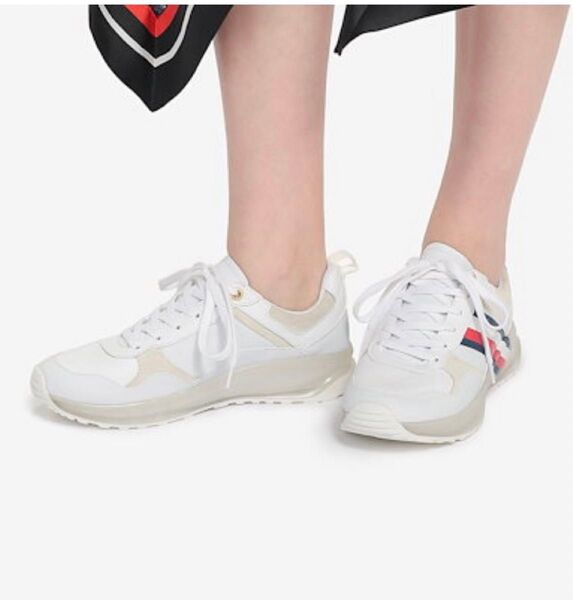 TOMMY HILFIGER トミーフィルガー アイコンスポーツスニーカー ホワイト 靴紐なし 24.0cm