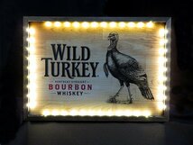 非売品 ワイルドターキー LED額縁サイン WILD TURKEY バーボンウイスキー バーグッズ 看板 ディスプレイ インテリア 未使用_画像1