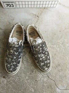 00s VANS×BEAMS×DISNEY バンズ 総柄スリッポン MickeyMouse ミッキーマウス 白黒 US10 古着 slippon 靴