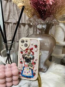 最終値下げ コヤンイサムチョンジンコちゃんiPhone14ケースパグ犬スマホケース パグ スマホケース