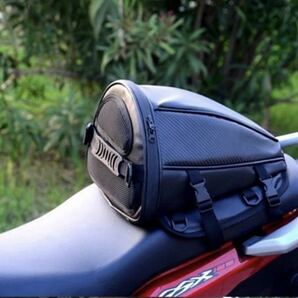 【バイク用リアシートバッグ】カウル型 簡易防水 コンパクトシートバッグ フルレザータイプ ツーリングバッグ Kawasakiロゴ シートバッグの画像7
