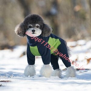 新品 犬 服 ペット 綿服 コート 秋冬 フリース ジャケット 暖かい 寒さ対策 背中開き 小中大型犬 散歩 ジッパー付き 着脱簡単 グリーン XL