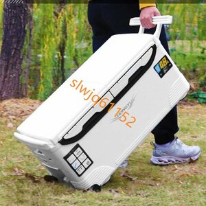 新品 釣り用クーラーボックス 大容量 大型48L 座れる頑丈マッスルボディ 防水 サイドハンドル キャスター付 釣り 保冷力150h 水栓付き