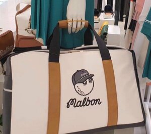 マルボンゴルフ★malbon golfボストンバッグ　ホワイト