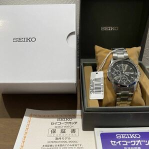 【送料無料】新品 未使用 腕時計 人気！ SEIKO（セイコー） メンズ クロノグラフ シンプル オシャレ 激安 クオーツ シルバー 防水 ブラックの画像2