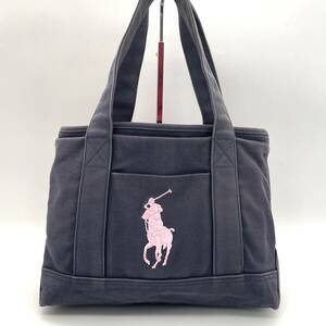 １円〜 ◇格安スタート◇ Polo Ralph Lauren ハンドバッグ トートバッグ 腕掛け ジャガード 大容量 A4収納可能 メンズ