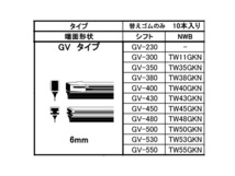 SHIFT グラファイト ワイパー 替えゴム 1箱10本入 GV-380 375mm 幅6mm GVタイプ 金属レールなし 化粧箱入 日本製 株式会社シフト_画像2