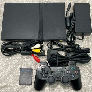 〈動作確認済み〉PS2 プレイステーション2 SCPH-70000 CB チャコールブラック 薄型 本体 プレステ2 PlayStation2