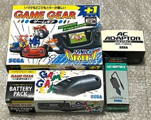 GG ゲームギア 本体 ＋1（プラスワン） ソニックドリフト（SONIC DRIFT）+ACアダプター SA-160A +バッテリーパック GAME GEAR HGG-3210