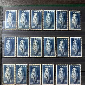 【111】1949年 新聞週間記念切手　8円 未使用　18枚
