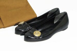 * small size / beautiful goods *GUCCI Gucci / low heel enamel pumps :21.5cm corresponding / black nj601