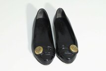 ☆小さいサイズ/美品☆GUCCIグッチ/ローヒールエナメルパンプス：21.5cm相当/黒nj601_画像2