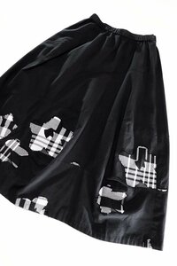 ☆美品2019☆慈雨センソユニコ/花柄ジャガードロングスカート：40/黒系xw460