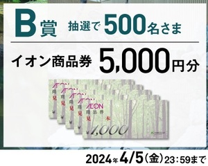 懸賞 応募券　( イオン商品券　5000円、、ほか