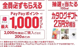 懸賞 応募券　( カタログギフト２万円分（抽選）　or　PayPay 200p（必ず？）