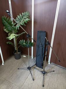 [八1577] 【中古品】マイクスタンド/2本セット /MICROPHONE FLOOR STAND/バッグ付き