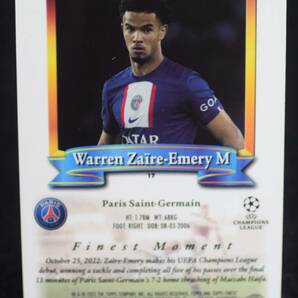 2023 Topps Finest Flashbacks Warren Zaire-emery ウォーレン ザイール＝エメリー France サッカー ルーキー カードの画像2