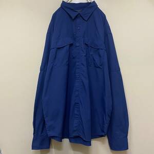 【１円スタート】90′s Columbia 良デザイン フィッシングシャツ 古着 ヴィンテージ 海外 アメリカ 輸入 【1794】