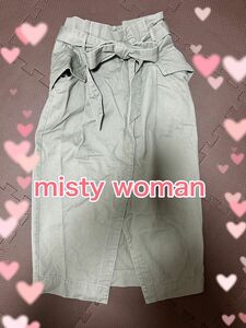 misty woman ミスティウーマン　スカート　リボン　カーキ　M ボトムス タイト